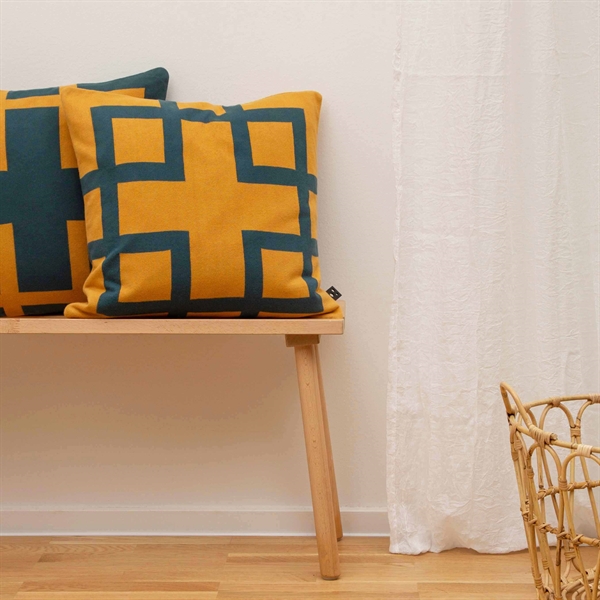 Cushion cover Knitted 50x50 Square Honey Petrol